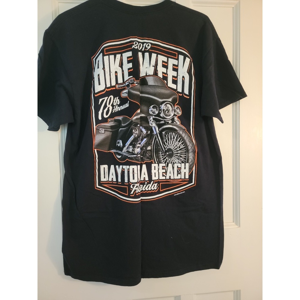 Daytona Beach 2019 78th Black Annual Bike Week L t-shirt.  EUC